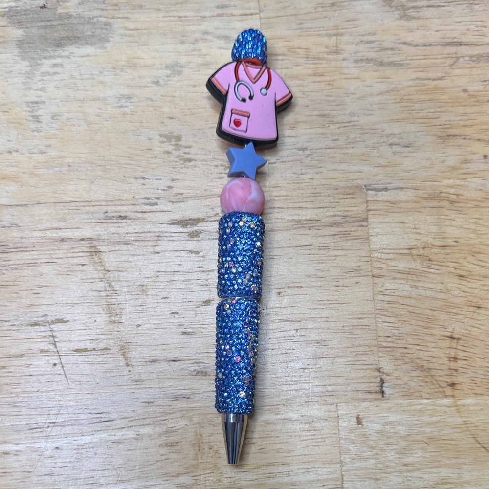 Sparkly Blue and Pink Nurse Pen